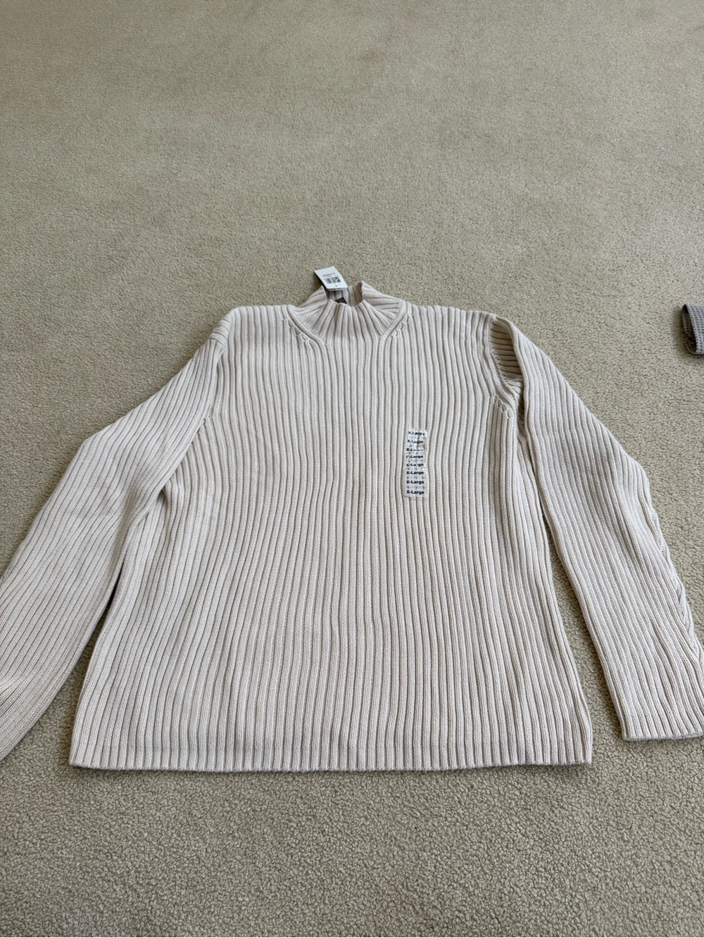 Charter Club Cream Ribbed Turtleneck Sweater